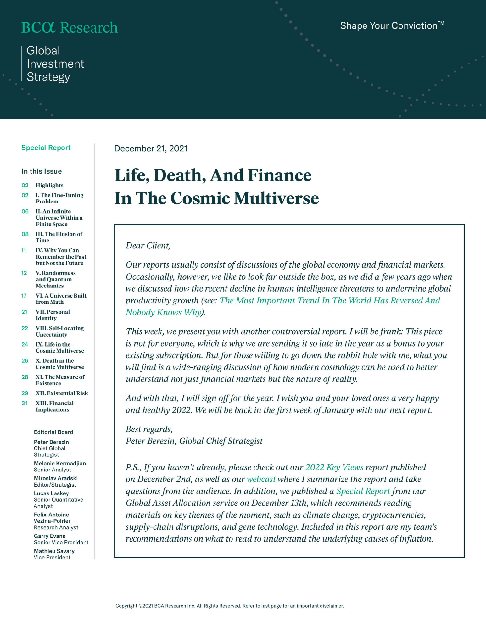finance and the universe